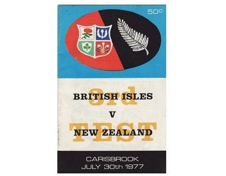 NEW ZEALAND V BRITISH ISLES 1977 (3RD TEST) RUGBY PROGRAMME