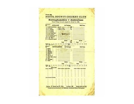 NOTTINGHAMSHIRE V AUSTRALIANS 1934