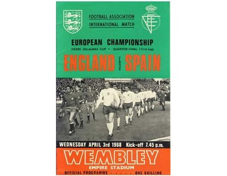 ENGLAND V SPAIN 1968 (EUROPEAN CHAMPIONSHIPS) FOOTBALL PROGRAMME