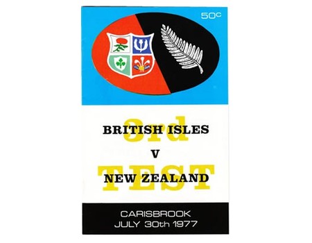 NEW ZEALAND V BRITISH ISLES 1977 (3RD TEST) RUGBY PROGRAMME