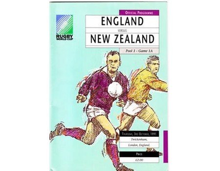 ENGLAND V NEW ZEALAND 1991 RUGBY WORLD CUP PROGRAMME