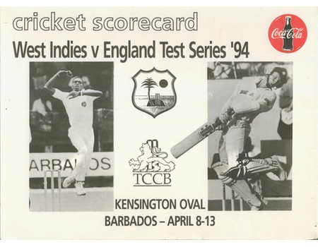 WEST INDIES V ENGLAND CRICKET SCORECARD (4TH TEST, BARBADOS) - FIRST LOSS IN BARBADOS FOR 59 YEARS