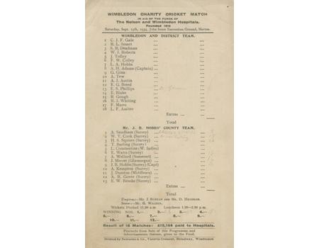 WIMBLEDON & DISTRICT V J.B. HOBBS