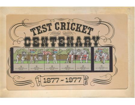 TEST CRICKET CENTENARY 1977 - SET OF STAMPS