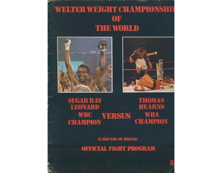 SUGAR RAY LEONARD V THOMAS HEARNS 1981 BOXING PROGRAMME