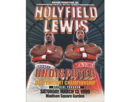 EVANDER HOLYFIELD V LENNOX LEWIS 1999 (FIGHT 1) BOXING PROGRAMME