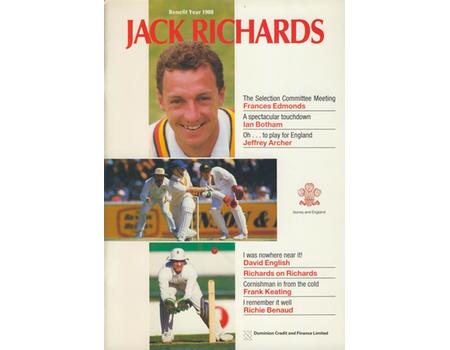 JACK RICHARDS (SURREY) 1988 CRICKET BENEFIT BROCHURE