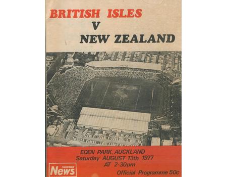 NEW ZEALAND V BRITISH ISLES 1977 (4TH TEST) RUGBY PROGRAMME