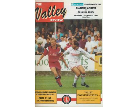 CHARLTON ATHLETIC FOOTBALL CLUB 1992-93 BOUND VOLUME OF HOME PROGRAMMES