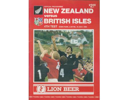 NEW ZEALAND V BRITISH ISLES 1983 (4TH TEST) RUGBY PROGRAMME