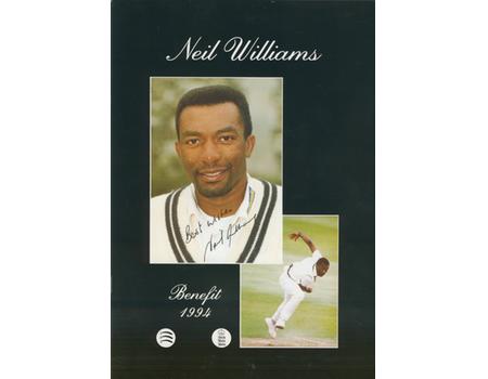 NEIL WILLIAMS 1994 CRICKET BENEFIT BROCHURE