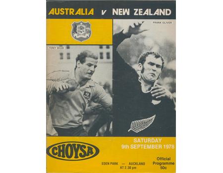 NEW ZEALAND V AUSTRALIA 1978 RUGBY PROGRAMME (3RD TEST)