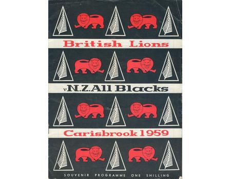 NEW ZEALAND V BRITISH ISLES 1959 (1ST TEST) RUGBY PROGRAMME