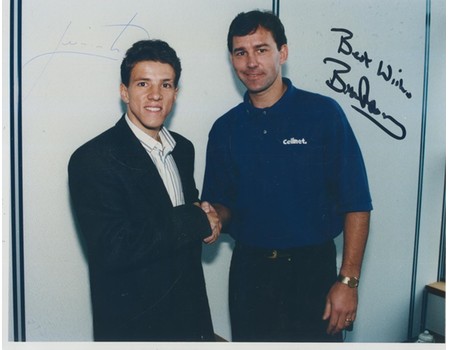 JUNINHO AND BRYAN ROBSON (MIDDLESBROUGH) 1995 SIGNED PHOTOGRAPH