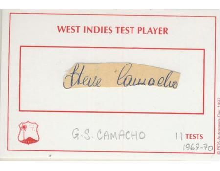 STEVE CAMACHO (WEST INDIES) CRICKET AUTOGRAPH