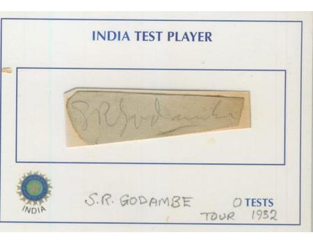 S.R. GODAMBE (ALL INDIA) CRICKET AUTOGRAPH