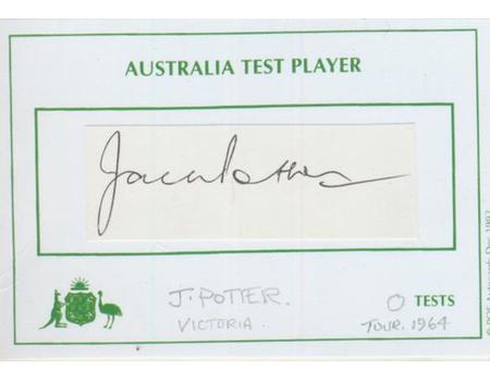 JACK POTTER (VICTORIA AND AUSTRALIA) CRICKET AUTOGRAPH