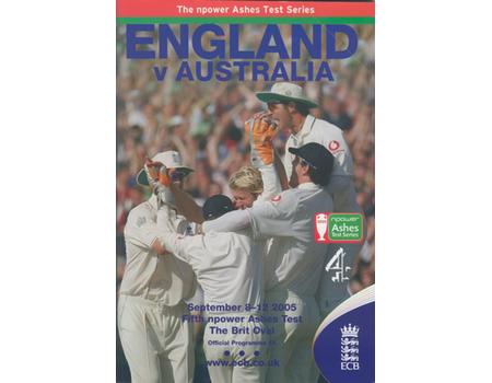 ENGLAND V AUSTRALIA 2005 (5TH TEST AT THE OVAL) CRICKET PROGRAMME