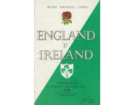 ENGLAND V IRELAND 1956 RUGBY PROGRAMME