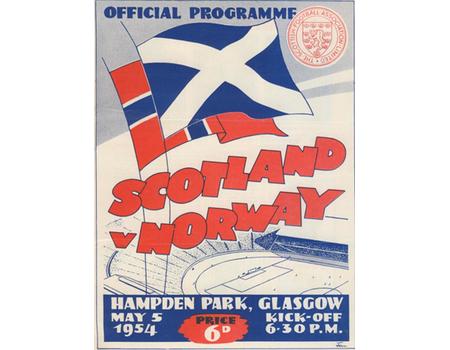 SCOTLAND V NORWAY 1954 FOOTBALL PROGRAMME