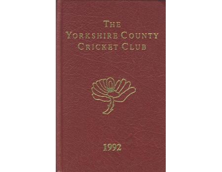 YORKSHIRE COUNTY CRICKET CLUB ANNUAL 1992