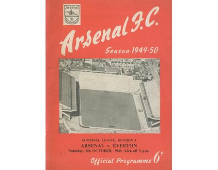 ARSENAL V EVERTON 1949-50 FOOTBALL PROGRAMME