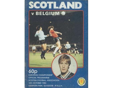 SCOTLAND V BELGIUM 1983 FOOTBALL PROGRAMME