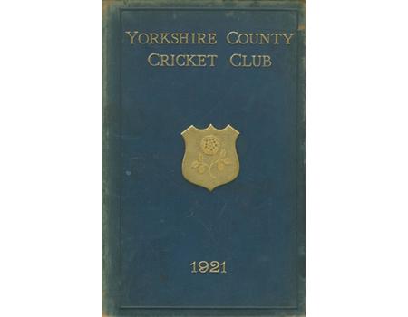 YORKSHIRE COUNTY CRICKET CLUB 1921 [ANNUAL] - MEMBER