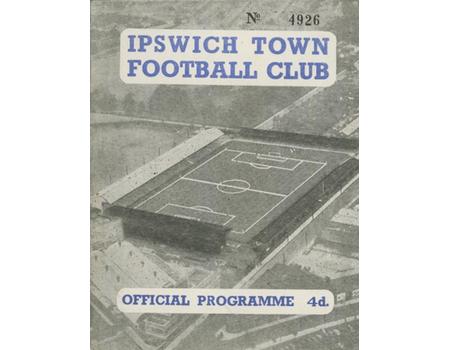 IPSWICH TOWN V SWANSEA TOWN 1959-60 FOOTBALL PROGRAMME