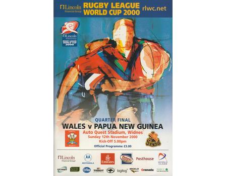 WALES V PAPUA NEW GUINEA 2000 RUGBY LEAGUE WORLD CUP PROGRAMME