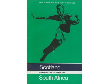 SCOTLAND V SOUTH AFRICA 1969-70 RUGBY PROGRAMME