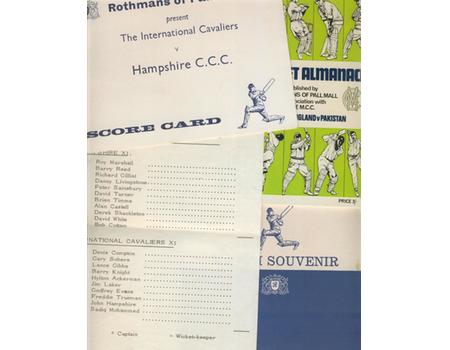 HAMPSHIRE XI V INTERNATIONAL CAVALIERS XI 1967 CRICKET SCORECARD