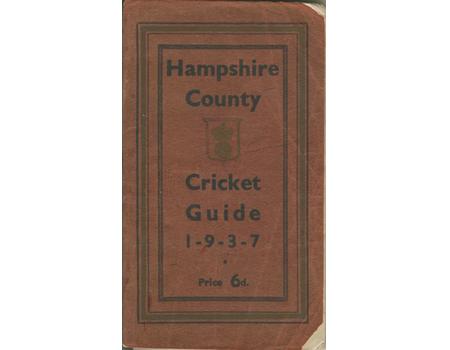 HAMPSHIRE COUNTY CRICKET GUIDE FOR 1937