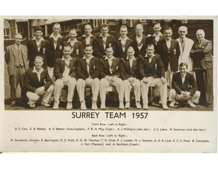 SURREY 1957 CRICKET POSTCARD