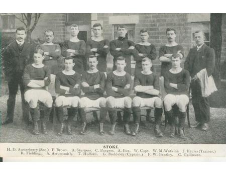 STOKE CITY 1907-08 FOOTBALL POSTCARD