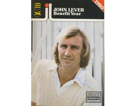 JOHN LEVER (ESSEX) 1980 CRICKET BENEFIT BROCHURE