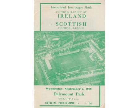 IRISH LEAGUE V SCOTTISH LEAGUE 1959 FOOTBALL PROGRAMME