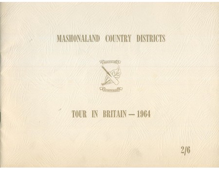 MASHONALAND COUNTRY DISTRICTS - TOUR IN BRITAIN 1964