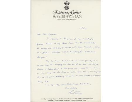 RICHARD GILLIAT (HAMPSHIRE) 1978 CRICKET LETTER