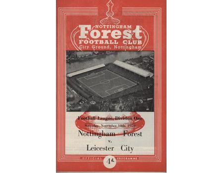 NOTTINGHAM FOREST V LEICESTER CITY 1959-60 FOOTBALL PROGRAMME