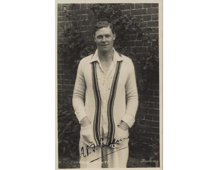 PERCY CHAPMAN (KENT & ENGLAND) SIGNED CRICKET POSTCARD