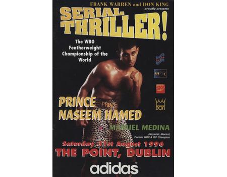 PRINCE NASEEM HAMED V MANUEL MEDINA 1996 BOXING PROGRAMME