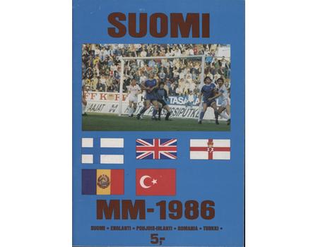 FINLAND V ENGLAND 1985 FOOTBALL PROGRAMME