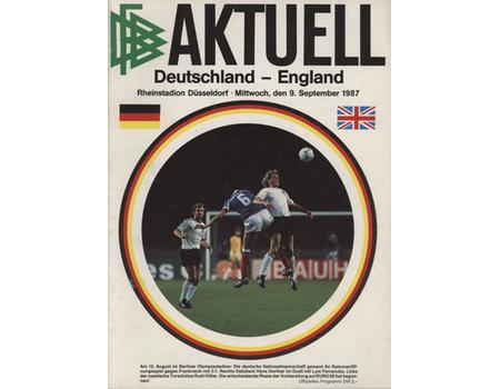 GERMANY V ENGLAND 1987 FOOTBALL PROGRAMME