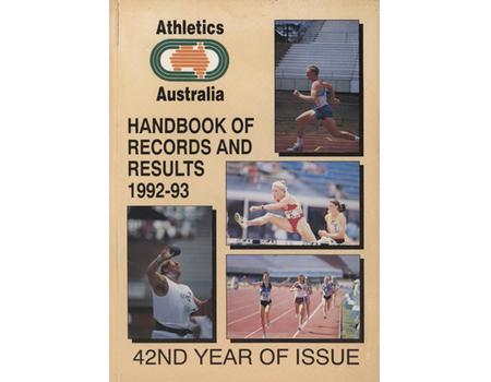 ATHLETICS AUSTRALIA - HANDBOOK OF RECORDS AND RESULTS 1992-93