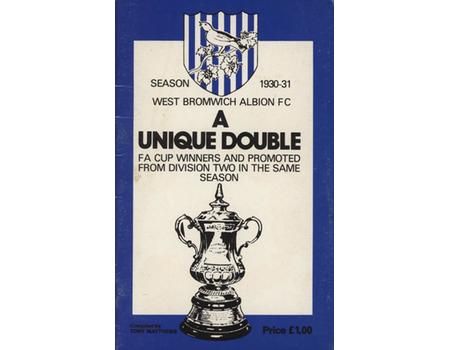 WEST BROMWICH ALBION FC - A UNIQUE DOUBLE