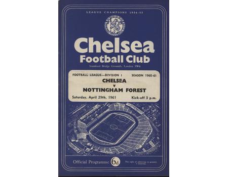 CHELSEA V NOTTINGHAM FOREST 1960-61 FOOTBALL PROGRAMME