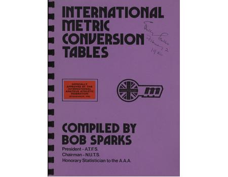 INTERNATIONAL METRIC CONVERSION TABLES