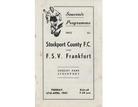 STOCKPORT COUNTY V FSV FRANKFURT 1964-65 FOOTBALL PROGRAMME