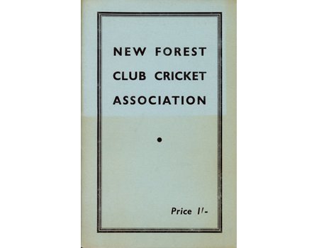 NEW FOREST CLUB CRICKET ASSOCIATION 1967 (HAMPSHIRE)